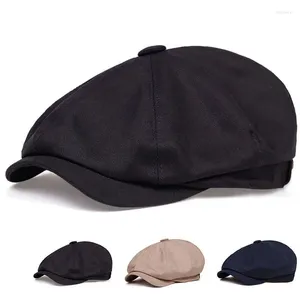 BERETS WOMEN SBOY CAP VISOR BERET HATS OCTAGONAL SOLID VINTAGE DRIVING HAT CABBIE HUNTING