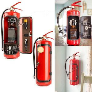 Fire Extinguisher Shape Wine Box Mini Bar Wine Cabinet Crafts Ornaments Decoration Champagne Liquor Storage Box Fireman's Gift 231228