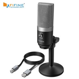 FIFINE USB -mikrofon för bärbara datorer och datorer Spela in streaming Voice Overs Podcasting Audio Video K670 231228