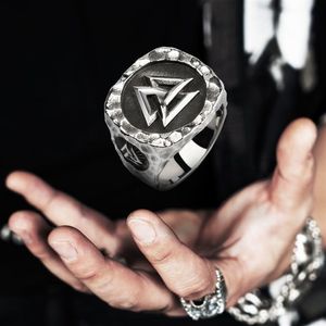 Valknut Viking Pierścienie dla mężczyzny Vintage stalowa stal nierdzewna Punk punkowa biżuteria Mygrillz 2011022256