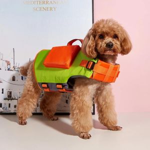 Dog Apparel Pet Life Jacket Dual Pocket Reflective Swimwear Schnauzer Fadou Large Vest High Buoyancy