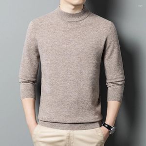 Men's Sweaters Arrival Fashion Men Pure Cashmere Thick Autumn And Winter Half High Collar Sweater Size M L XL 2XL 3XL 4XL 5XL