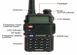 Walkie Talkie BF UV5R Rádio em dois sentidos Scanner portátil Polícia Fire HAM Transceptor sem fio 6140227