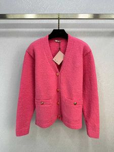 Inizio Primavera Nuovo Nanyou Miu Dolce Fresco Delicato Stile Celebrità Dimagrante e Invecchiante Riduce Versatile Cardigan Monopetto con Scollo a V per Donna