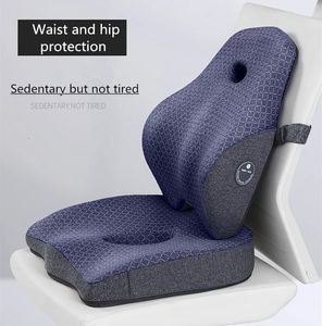 Memory Foam Cushion Set Lumbar Support Orthopedic Pillow Seat Chair Cushion Improved Posture Relieve Back Coccyx Pain 231228