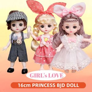 16cm 1 12 BJD Doll with Clothes and Shoes Movable Joints Fashion Lolita Action Figure Model Cute Girl Birthday Gift Toys 231228