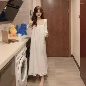 Mulheres sleepwear noite roupas de verão vestido coreano mangas sexy feminino algodão seda camisola rendas casa para mulheres longas nightwear