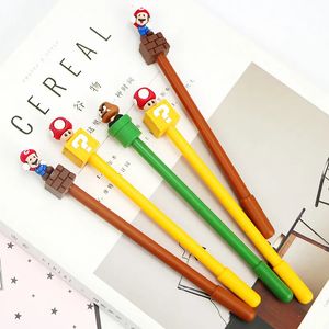 24 pcs Stationery Cute Cartoon Soft Rubber Black Neutral Pen Office Carbon Water Pen 231229