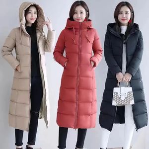 2023 Long Straight Winter Coat Women Casual Down Jackets Slim Remove Hooded Parka Oversize Fashion Outwear Plus Size 5XL WT 1 Kg 231228