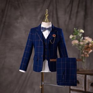 Flower Boys Wedding Suit Children Birhtday P Ograph Dress Kids Fromal Blazer Set School Childrening Performance Costume 231228