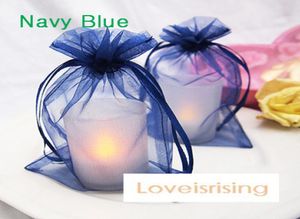 16 cores pick100pcs azul marinho 1015cm saco de organza transparente suprimentos para lembrancinhas de casamento bolsa de doces 5474974