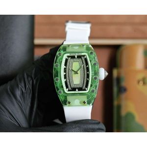 환상적인 디자이너 여성 워치 숙녀 RM07-02 박스와 함께 핑크 레이디 사파이어 Wrisrtwatches ks36 고품질 기계식 운동 uhren 고무 스트랩 몬트레 아이스 럭스