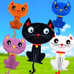 Nuovo cartone animato gatto aquilone volante serie cielo aquiloni animale carino facile da montare aquiloni colorati coordinati per adulti e bambini