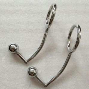 Men Anal Hook with Penis Ring Stainless Steel Anus Plug Metal Ass Stopper and Cock Ring Butt Plug Backyard Beads Gays Sex Toy3478841