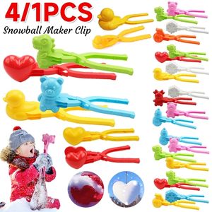 4 1PCS Klips Maker Maker dla uroczej niedźwiedzia śnieżnej kulki śnieżnej piłki śnieżnej formy dla dzieci zabawek sportowy 231228