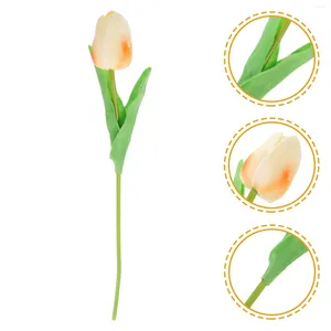 Flores decorativas 10 Pcs Tulip Artificial Flower Bride Bouquet Real Touch Pu Decoração de sala de estar