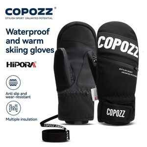 Copozzは厚い大人の10代のプロのスノーボードスキーグローブ風の冬の温かいサーマルスノーミトンスノーモービル231228