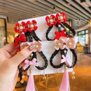 Hårtillbehör Grip Tassels Barrettes Bowknot Children Wigs Hairpins Flowers Chinese Year Kids Clips