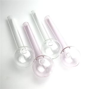 7 inch 50mm Big Bowl Glass Oil Burner Pipe Pink Clear Pyrex for Glass Bong Large Oil Burners Glass Smoking Pipes