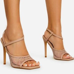 Bot kadınlar büyük boyutlu ince yüksek topuklu örgü gladyatör sandalet 2022 10.8 cm kare parti bayanlar kadın slaytlar için topuklu ayakkabılar