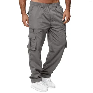 Męskie spodnie Mężczyźni przez cały sezon Fit Pant Casual Solid Color Pocket Spodni z 6 stolarkami za 12 skarpet