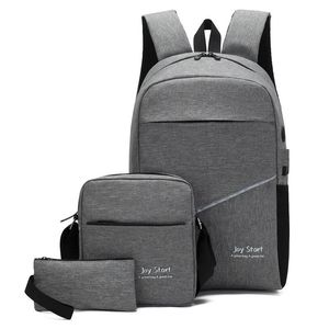 Torby 3PCS/zestaw 15,6 cala USB ładowanie portów szkolne torby Oxford School plecaki nastolatki dla chłopców dziewczęta taga ramię na ramię Mochilas