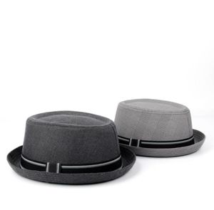 Moda masculina chapéu fedora plana torta de porco chapéu para cavalheiro pai bowler porkpie jazz tamanho grande s m l xl7578558