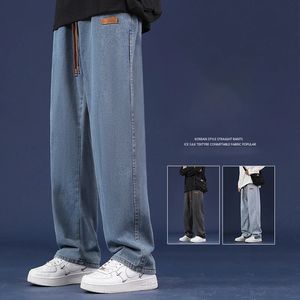 Mężczyźni dżinsy szerokie nogi Hip Hop swobodny męski proste workowate dżinsowe spodnie uliczne deskorolki spodnie neutralne spodnie Plus S3xl 2312129