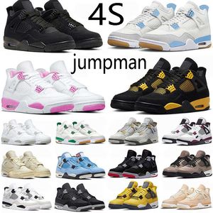 Jumpman Basketball Shoes 4s Men Women 4 Black Cat Military Yellow Red Thunder University Blue Seafoam Cactus Cool Grey White Oreo Sneaker With Box