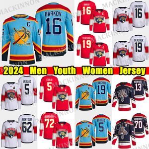 # 19 Matthew Tkachuk camisa de hóquei # 16 Aleksander Barkov Oliver Ekman-Larsson Sergei Bobrovsky Brandon Montour Anton Lundell Lomberg Camisetas personalizadas masculinas jovens femininas