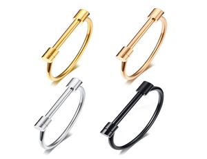 4 Color Cuff BangleShape Bar Screw Shackle Horseshoe Bracelet Stainless Steel Jewelry For Men Women Unisex Fashion Gifts9851755