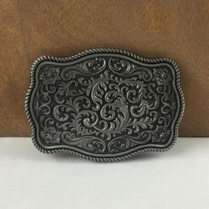 BuckleHome Gürtelschnalle aus Zinklegierung, Western-Blumen-Cowboy-Jeans-Geschenk, mit Zinn-Finish, FP03708, mit durchgehendem Schaft 9185698