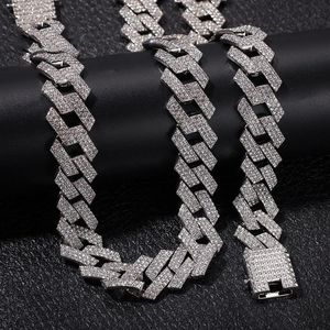 Iced Out Miami Cuban Link Chain Mens Rose Gold Chains Grosso Colar Pulseira Moda Hip Hop Jewelry266i