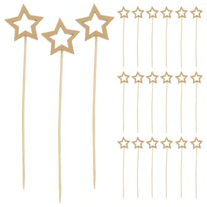 Forks 50Pcs Christmas Star Cocktail Pick Toothpick Sandwich Snack Fork Decor Cake Buffet Toothpicks Happy Party Supplies