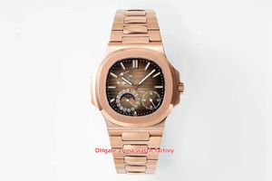 8 Style GR Factory Mens Watch Super Quality 40.5mm 5712/1A-001 Moon Phase Luminova Watches 18K Rose Gold Cal.240 PS IRM C LU MEKANISK AUTOMATISKA HERRIST WISTWATCHES