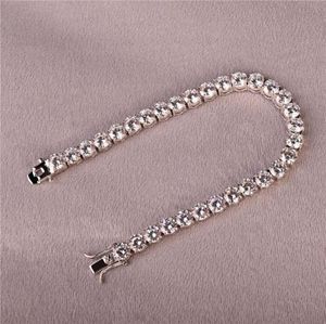 3mm 4mm Mens Double A Cubic Zirconia Tennis Bracelet Chain Hip Hop Jewelry Iced Out Finish 1 Row Sliver Gold CZ Bracelet Link7744538