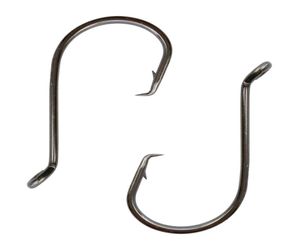 100pcs 7384 High Carbon Steel Fishing Hooks Black Offset Sport Circle Bait Fishing Hook Size 1808148982