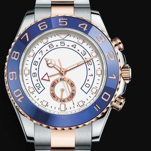 ساعة Wristwatches Men's Mechanical Luxury Watch 44mm 2021 116688 Stainless Steel 11 Edition Watches Rose Gold Blue Ceramic Bezel204V