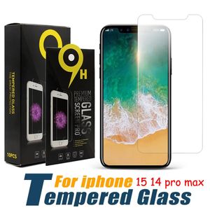 2024 Protetor de tela mais vendido para iPhone 15 14 13 12 11 Pro Max XS XR Vidro temperado para iPhone 7 8 Plus LG stylo 6 Filme temperado 0,33 mm com pacote de papel