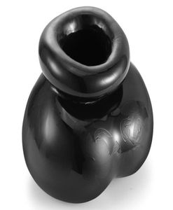 Male Soft TPE Stimulate Cockring Squeeze Scrotum Testicles Sleeve Penis Pendant Adult Bondage Bdsm Sex Toy Clear Black8068657