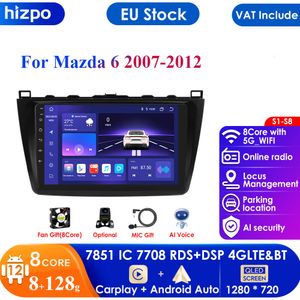 8+128 4G -LTE CARPLAY 9 cali 2Din Android Car GPS dla Mazda 6 2007 - 2012 Multimedia RDS Autoradio stereo wideo Audio BT DSP