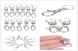 10pcslot Silver Metal Classic Key Chain Diy Bag Jewelry Ring Swivel Hummer Clam Clips Key Hooks Keychain Split Ring Wholeales1075619