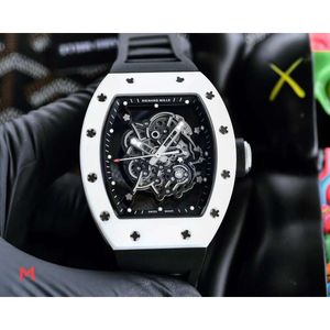 환상적인 디자이너 기계식 R I C H A R D Luxury Super Style Male Wristwatches RM055 YO3Q 자동 이동 방수 시계 세라믹 케이스 Sapphire Mirror