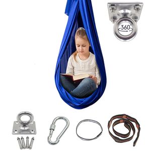 Treinamento sensorial do balanço elástico das crianças para aliviar o autismo indoor hammock terapia balanço criança multi-cor mobiliário brinquedo cama cadeira 231228