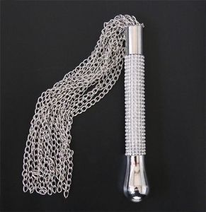 Bdsm rhinestone sap metal zincirleri kırbaç flogger göt esaret esaret köle yetişkin oyunları fetiş seks oyuncakları unisex6273541