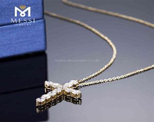 MSI Fashion HipHop14K Real White Gold Yellow Gold Lab Diamond Necklace278Z5281359