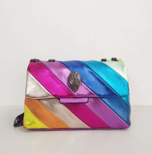 Eagle Head Kurt Geiger Bag Rainbow Women Handväska Jointing Colorful Cross Body Patchwork Clutch All-Match