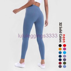 Pantaloni da yoga da donna in tessuto lycra tinta unita Pantaloni sportivi da esterno per donna a vita alta per sport da palestra