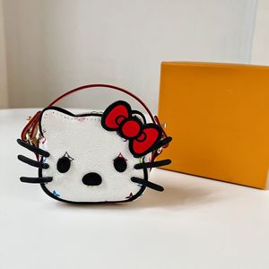 Borse firmate Portamonete da donna Marchio di lusso Colore Lettera Portafoglio Portafoglio Tasca Simpatico gatto Cartoon Pochette da donna con tracolla a catena Totes Ciondolo con ciondoli