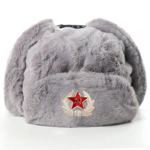 Rus şapkaları ushanka trooper tuzakçı şapka sıcak kış şapkaları kulak kanatları ile av şapkası şapka sahte pilot kapak av şapkası 231228